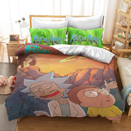 Rick And Morty 3 Piece Bedding Set Quilt Cover Without Filler