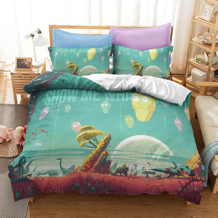 Rick And Morty 3 Piece Bedding Set Quilt Cover Without Filler