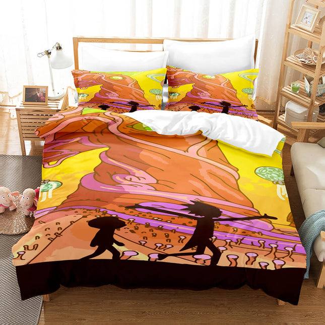 Rick and Morty Cosplay Kids Soft Bedding Sets Quilt Covers Without Filler