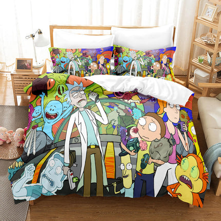 Rick and Morty Cosplay Kids Soft Bedding Sets Quilt Covers Without Filler