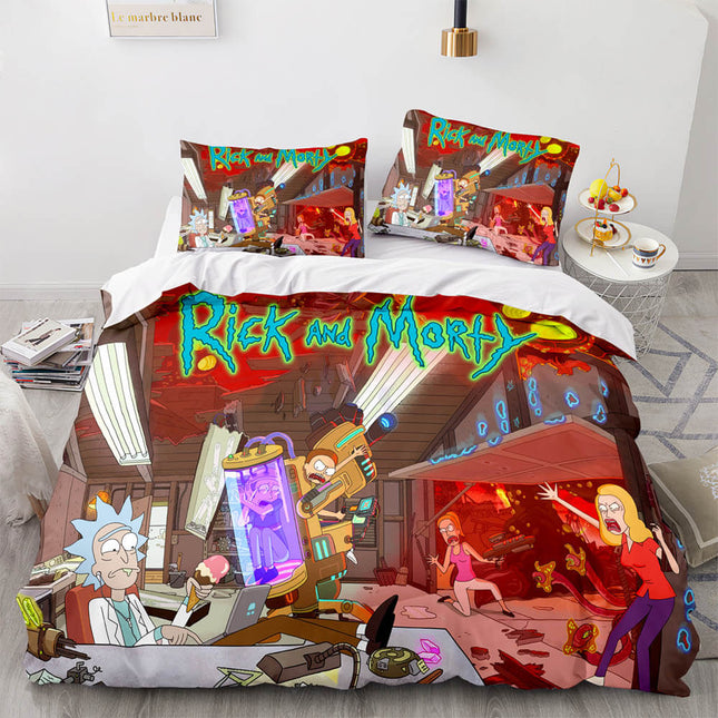Rick and Morty Cosplay Kids Soft Bedding Sets Quilt Covers Without Filler