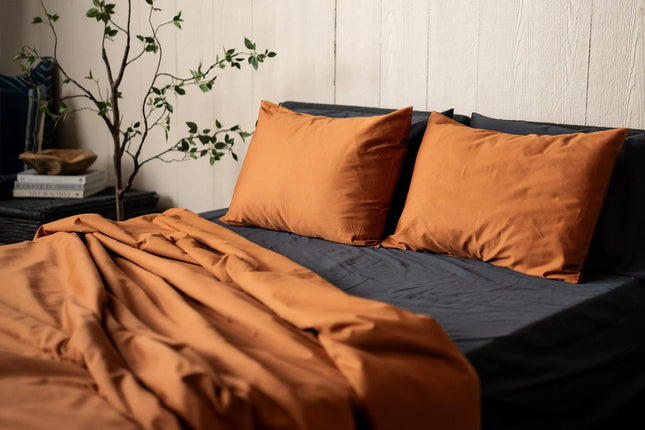 Sateen Organic Cotton Duvet Cover Set + Shams Nest Bedding® 