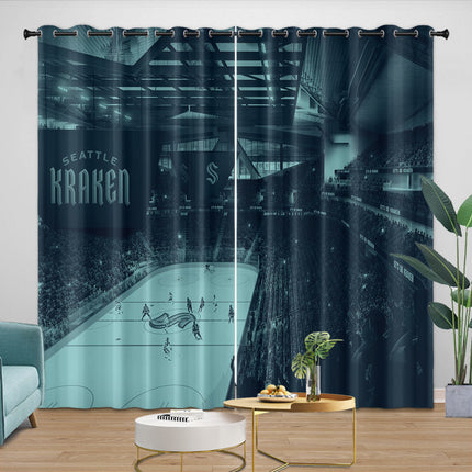 Seattle Kraken Curtains Blackout Window Drapes Room Decoration