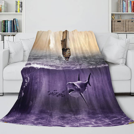 Shark Flannel Blanket Fleece Throw Blanket Wrap Nap Bedding Sets