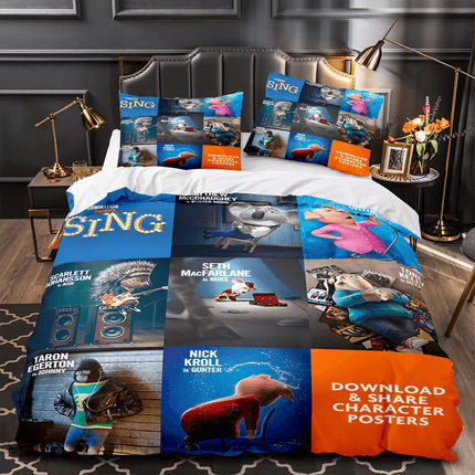 Sing 2 Bedding Set Quilt Duvet Cover Pillowcase Bedding Sets