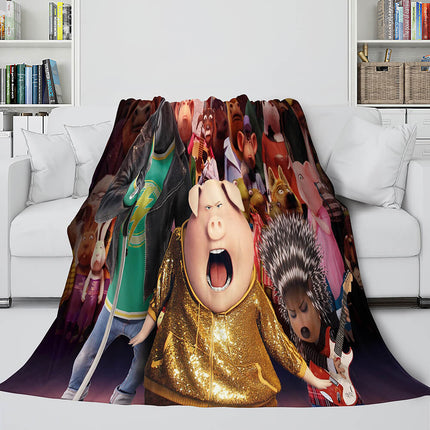 Sing 2 Blanket Flannel Fleece Throw Cosplay Blanket Room Decoration