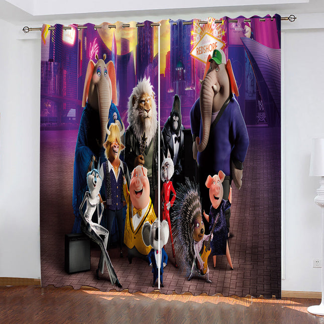 Sing 2 Curtains Pattern Blackout Window Drapes