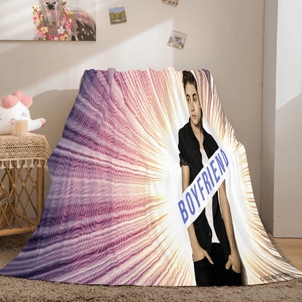 Singer Justin Bieber Flannel Fleece Throw Blanket