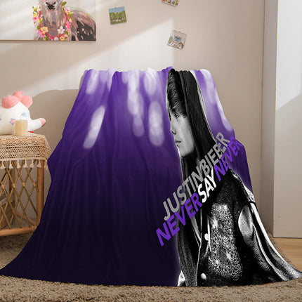 Singer Justin Bieber Flannel Fleece Throw Blanket