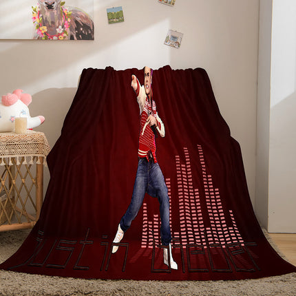 Singer Justin Bieber Flannel Fleece Throw Blanket