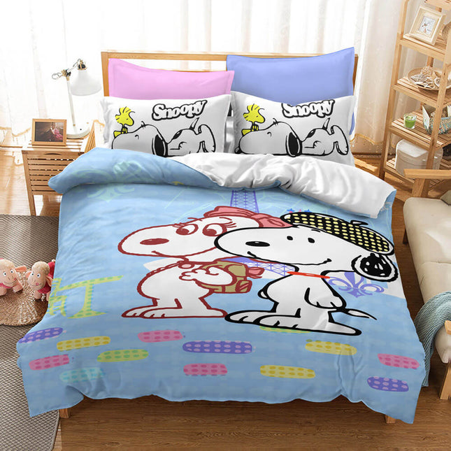 Snoopy Pattern Bedding Set Quilt Duvet Cover Without Filler