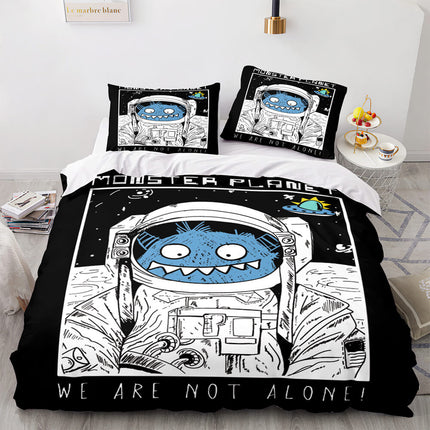 Space Astronaut Bedding Set Kids Quilt Cover Room Decoration