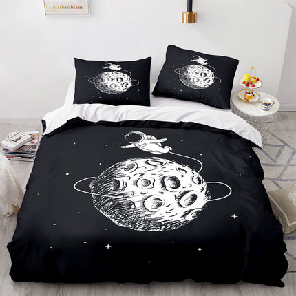 Space Astronaut Bedding Set Kids Quilt Cover Room Decoration