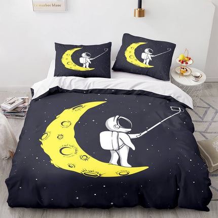Space Astronaut Bedding Set Kids Quilt Cover Room Decoration