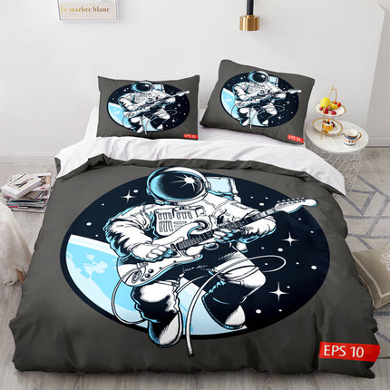 Space Astronaut Bedding Set Kids Quilt Cover Room Decoration