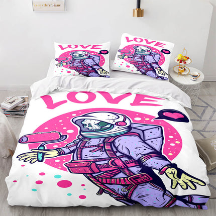 Space Astronaut Bedding Set Kids Quilt Cover Room Decoration