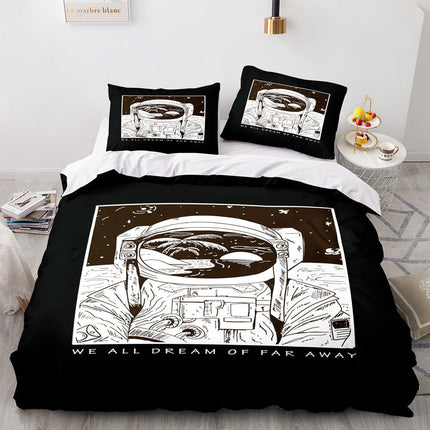 Space Astronaut Bedding Set Kids Quilt Cover Room Decoration