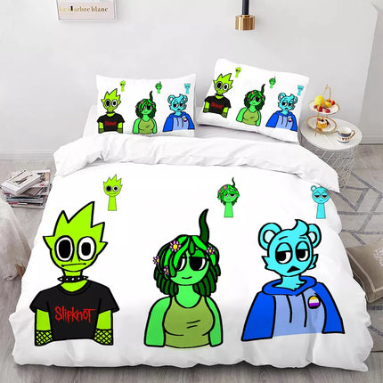 Sprunki Oren Wenda Bedding Set Pattern Kids Quilt Cover Without Filler