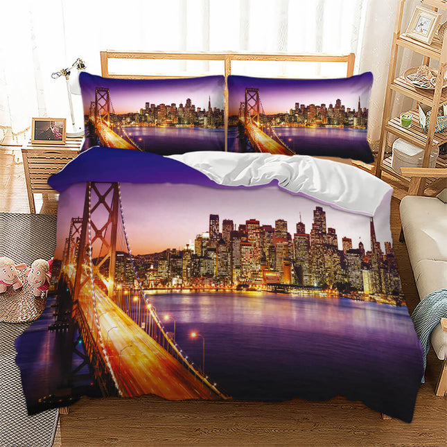 Statue of Liberty City Building Bedding Set Quilt Covers