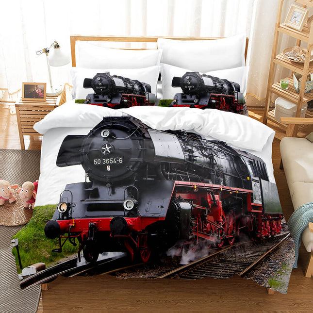 Steam Engine Train Vintage Locomotive Bedding Set Duvet Covers Sets