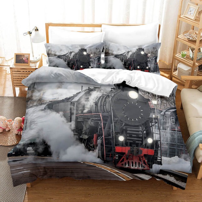 Steam Engine Vintage Locomotive Bedding Set Quilt Covers Without Filler