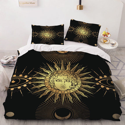 Sun Face Moon and Sun Bedding Sets Quilt Cover Without Filler