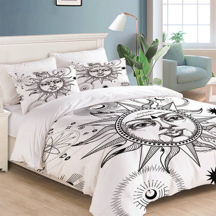 Sun Face Moon and Sun Bedding Sets Quilt Cover Without Filler