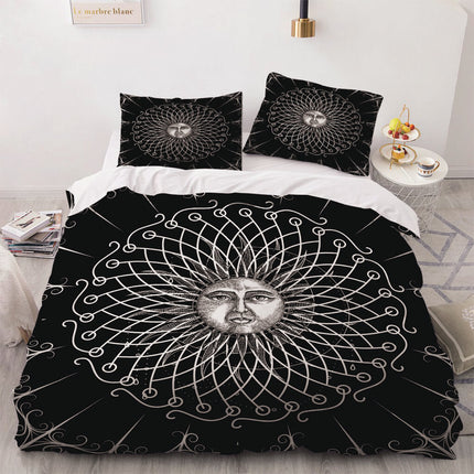 Sun Face Moon and Sun Bedding Sets Quilt Cover Without Filler