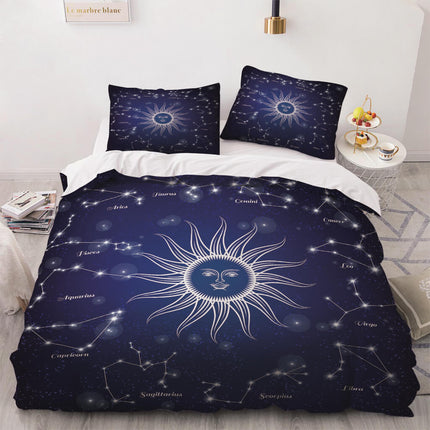 Sun Face Moon and Sun Bedding Sets Quilt Cover Without Filler