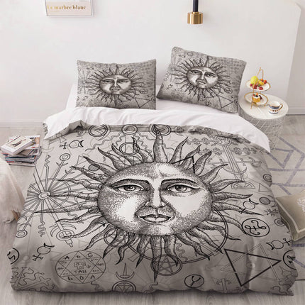 Sun Face Moon and Sun Bedding Sets Quilt Cover Without Filler