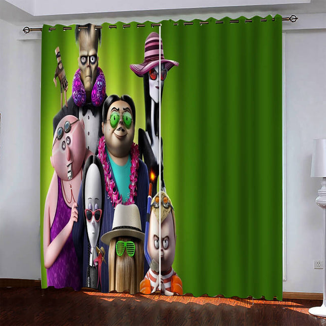 The Addams Family Pattern Curtains Blackout Window Drapes