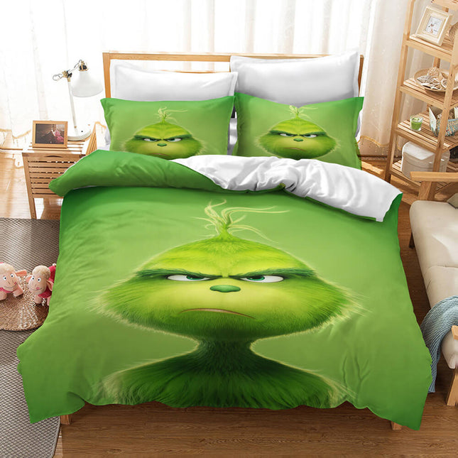 The Santa Grinch Christmas Cosplay Bedding Set Quilt Cover Without Filler