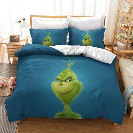 The Santa Grinch Christmas Cosplay Bedding Set Quilt Cover Without Filler