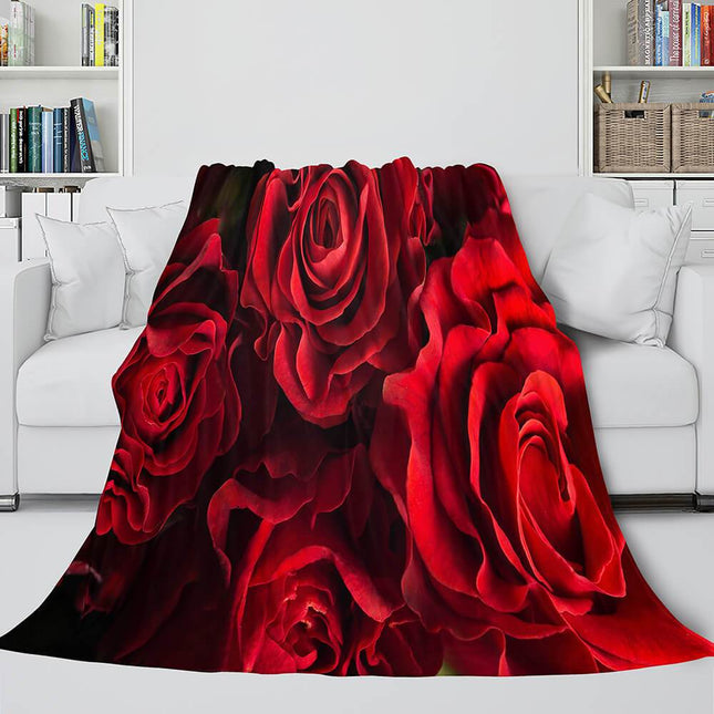 The Vampire Diaries Red Rose Flannel Fleece Blanket