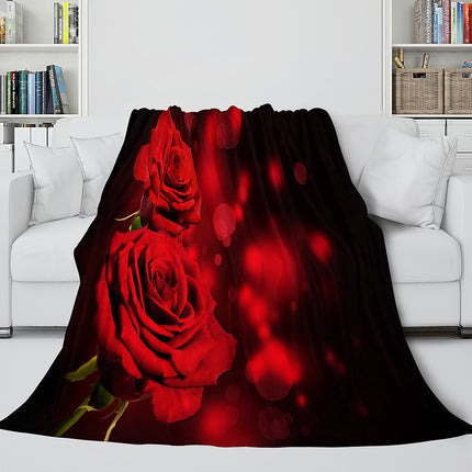 The Vampire Diaries Red Rose Cosplay Flannel Blanket Throw Bedding Sets