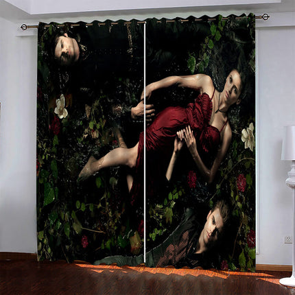 Twilight The Vampire Diaries Pattern Curtains Blackout Window Drapes