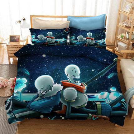 Undertale Sans Cosplay 3 Piece Bedding Set Quilt Cover