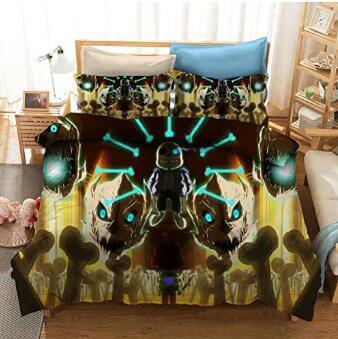 Undertale Sans Cosplay 3 Piece Bedding Set Quilt Cover