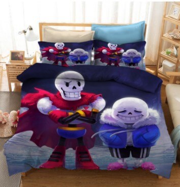 Undertale Sans Cosplay 3 Piece Bedding Set Quilt Cover