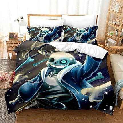 Undertale Sans Cosplay 3 Piece Bedding Set Quilt Cover