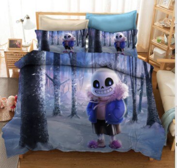 Undertale Sans Cosplay 3 Piece Bedding Set Quilt Cover