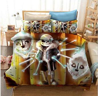 Undertale Sans Cosplay 3 Piece Bedding Set Quilt Cover
