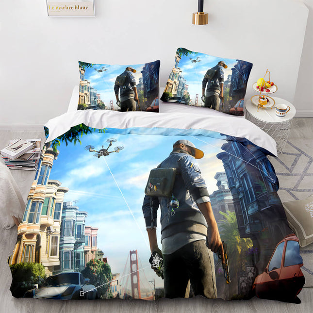 Watch Dogs Pattern Bedding Sets Quilt Cover Without Filler