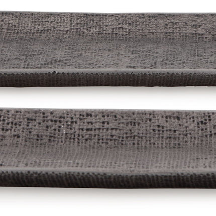 Garekton - Tray Set (Set of 2) - Pewter Finish