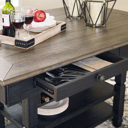 Tyler Creek - Rectangular Dining Room Counter Table - Black / Gray