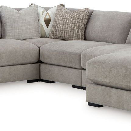 Aslan Court - Sectional With Ottoman Set