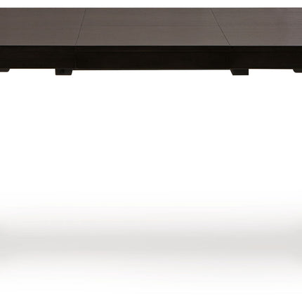 Neymorton - 7 Pc. - Rectangular Extension Table, 6 Side Chairs - Dark Grayish Brown