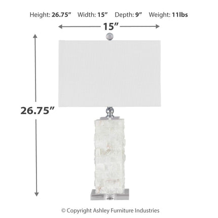 Malise - Alabaster Table Lamp  - White