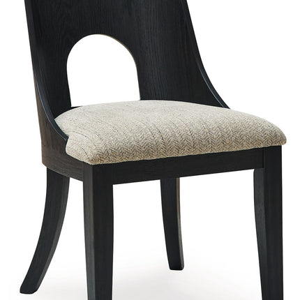 Rowanbeck - Dining Upholstered Side Chair (Set of 2) - Gray / Black