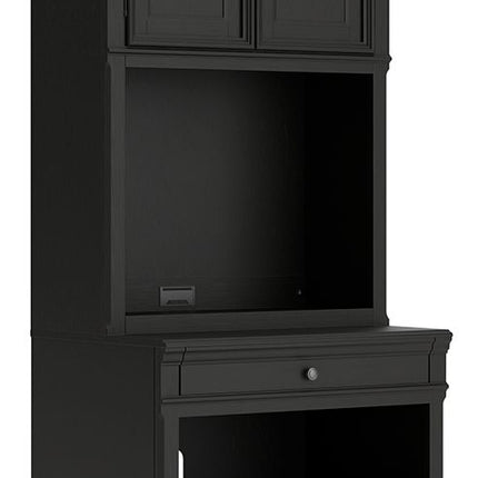 Beckincreek - Bookcase With Door Hutch - Black